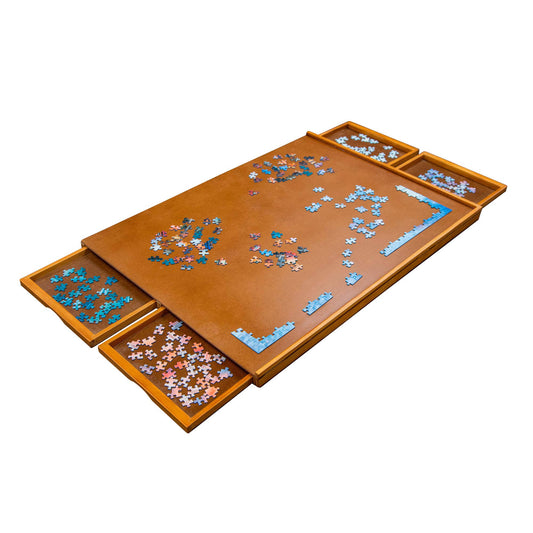 1000-Piece Puzzle Board | 23 x 31 Wooden Jigsaw Puzzle Table with 4 Removable
